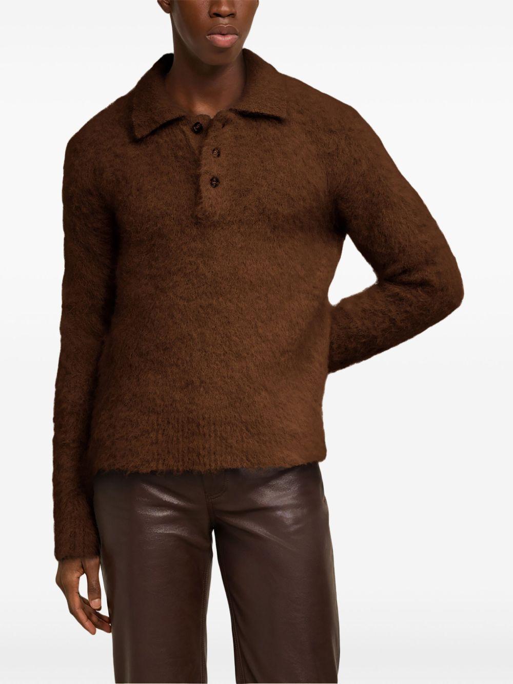 brushed-finish polo-collar jumper  Product Image