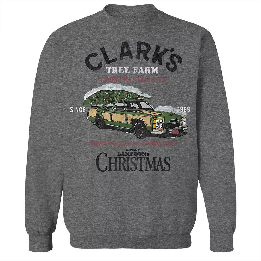 Men's Tree Farm National Lampoon's Christmas Vacation Graphic Fleece Crew Sweatshirt, Size: XXL, Grey Heather Product Image