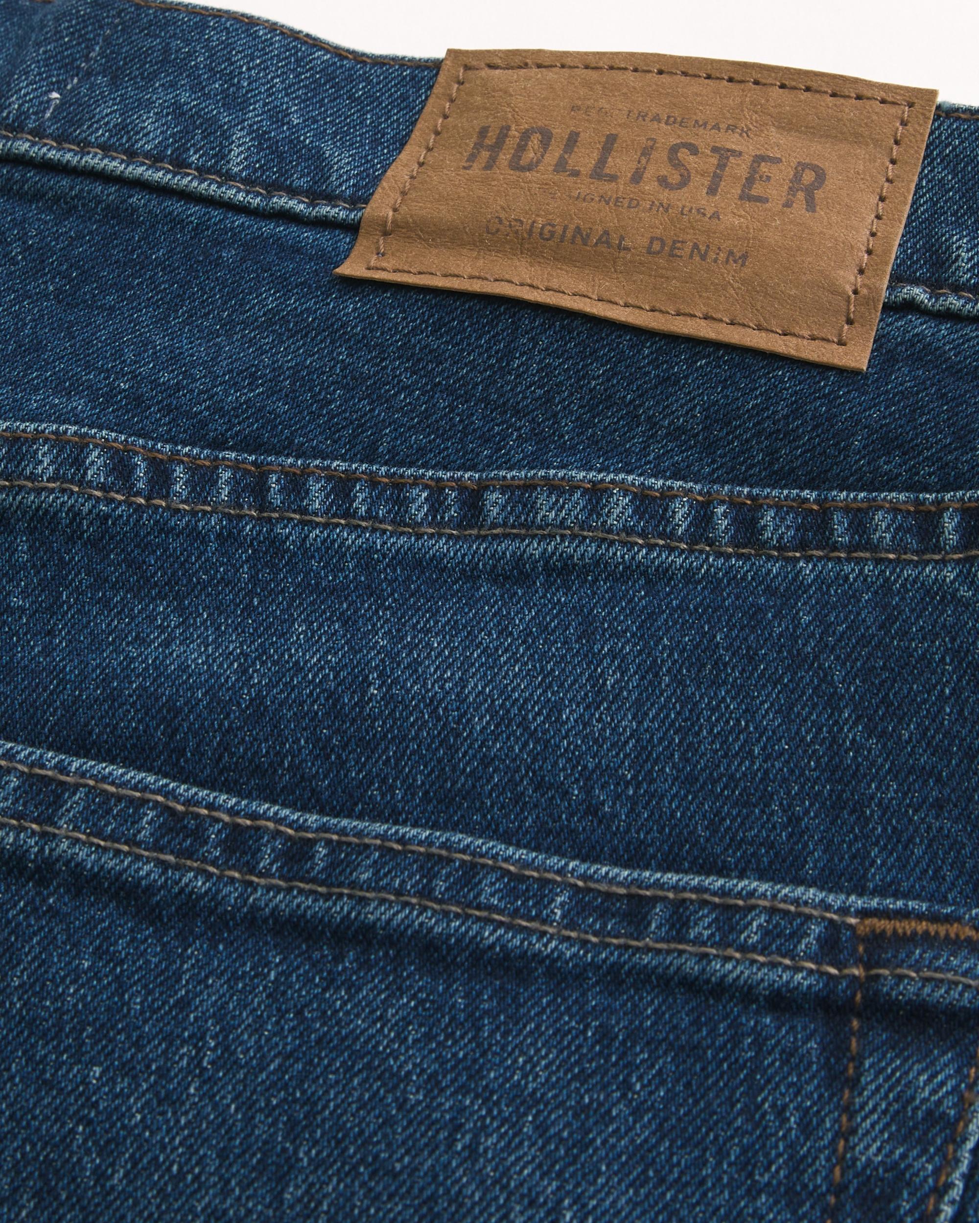 Dark Wash Straight Jeans Product Image