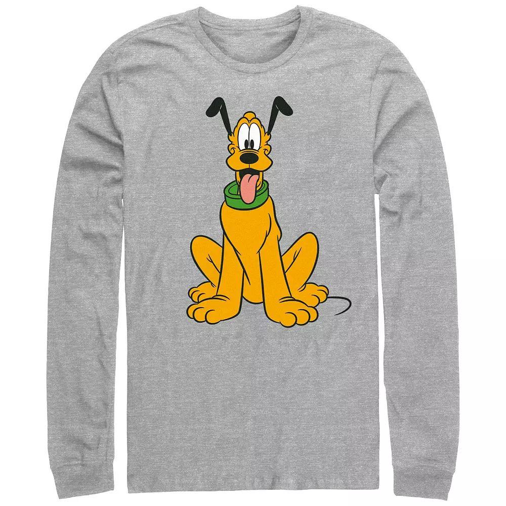 Men's Mickey Mouse Happy Pluto Graphic Tee, Size: Large, Athletic Grey Product Image