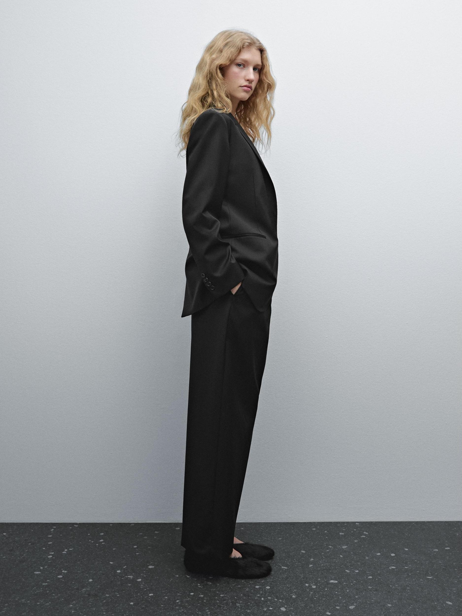 Relaxed fit cool wool trousers Product Image