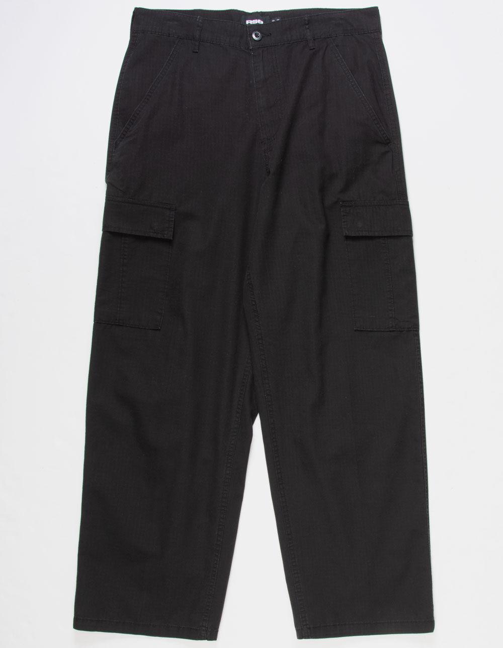 RSQ Mens Loose Cargo Ripstop Pants - WASHED BLACK Product Image