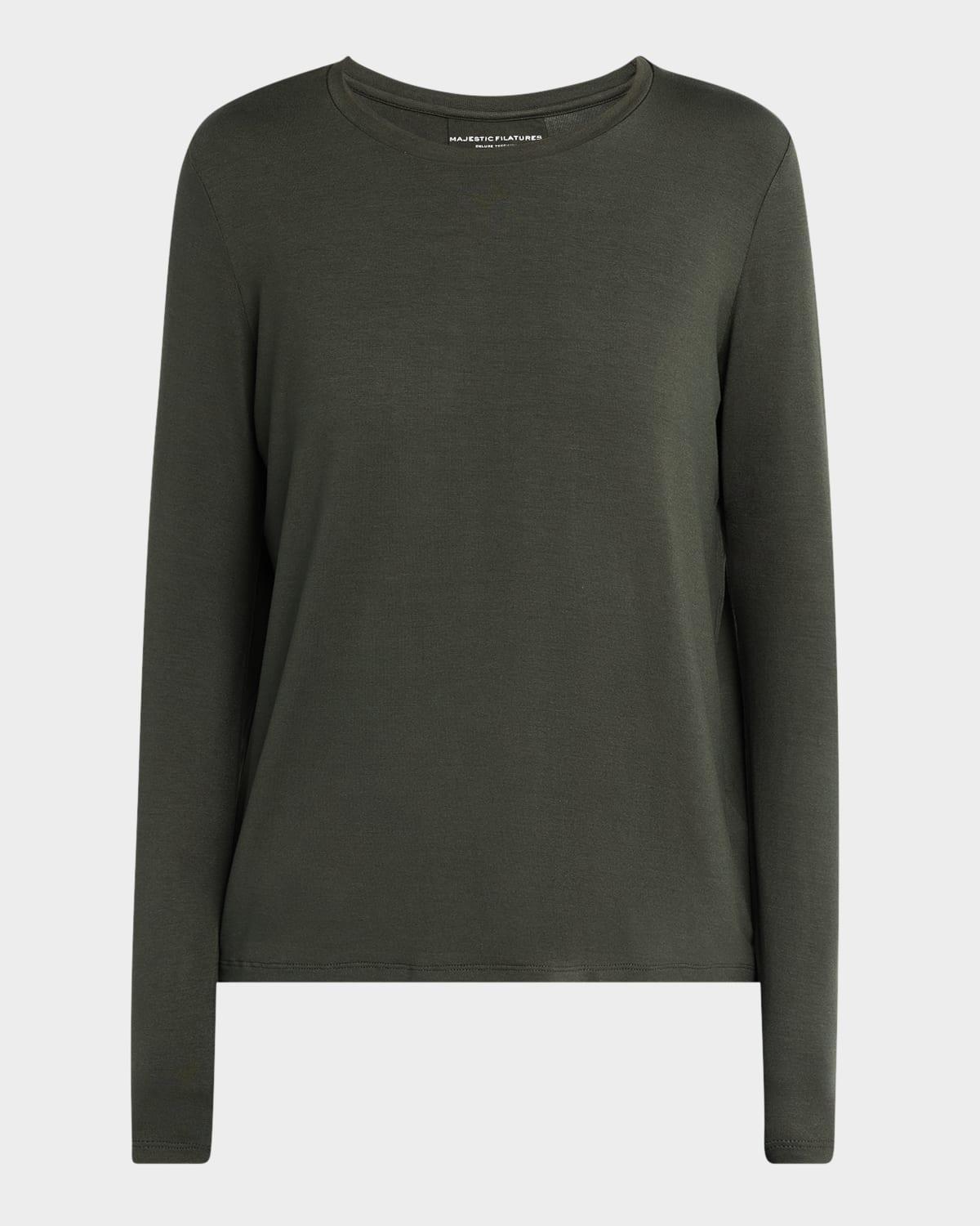 Soft Touch Pleated Crewneck Pullover Product Image