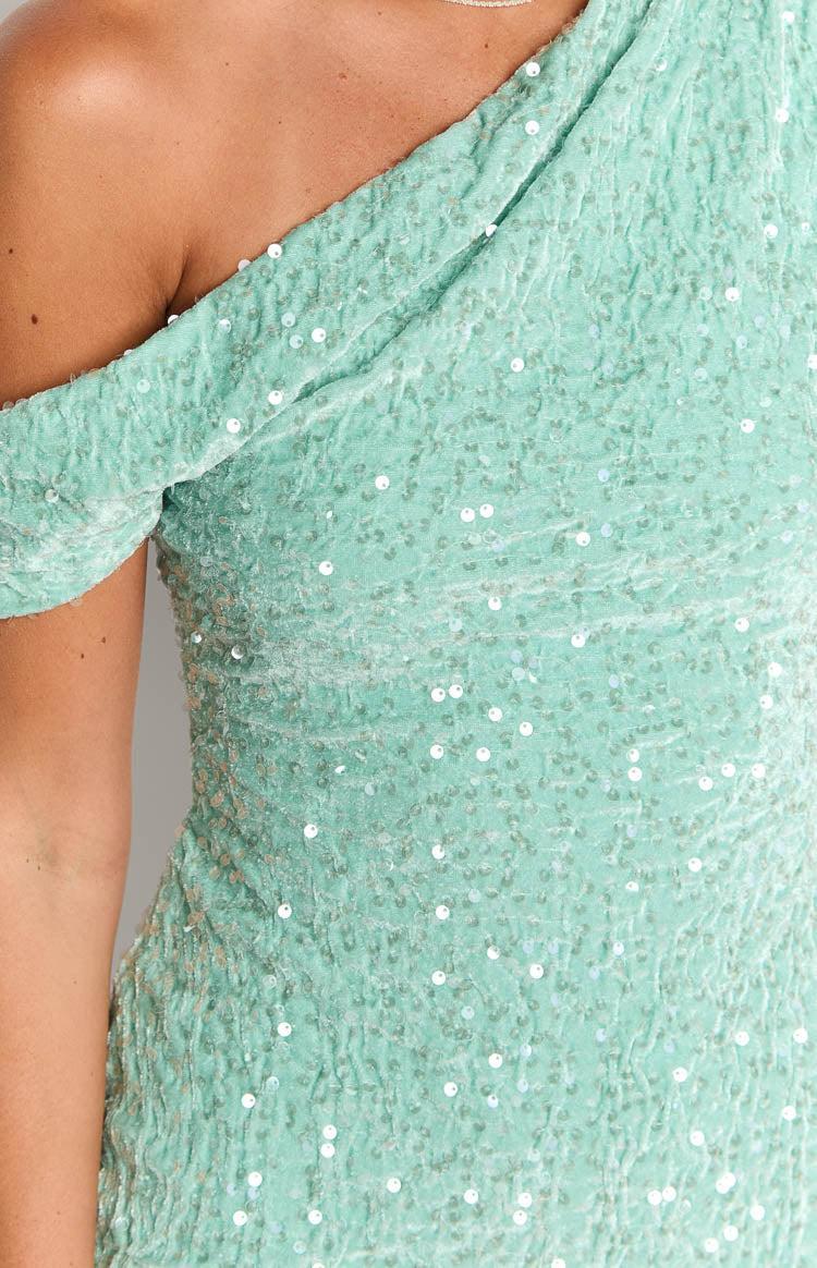 Dayton Teal Sequin Mini Dress Girls Product Image