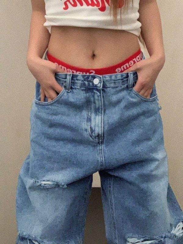 Statement Wash Ripped Jeans Product Image