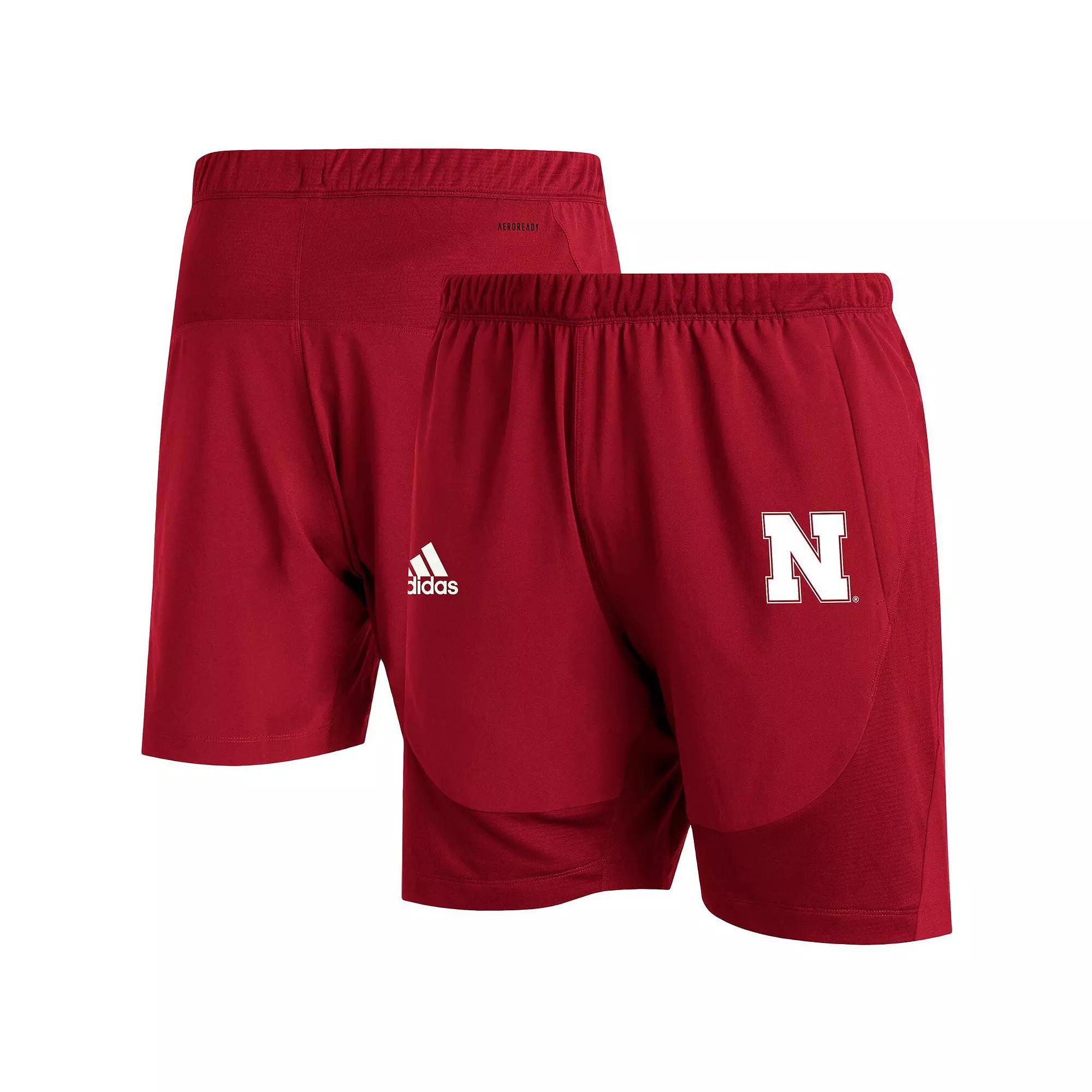 Men's adidas Scarlet Nebraska Huskers 2021 Sideline AEROREADY Training Shorts, Size: Medium, Red Product Image
