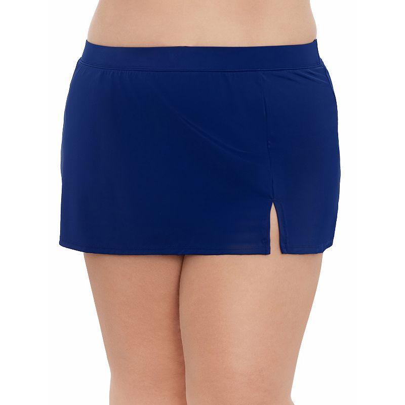 Plus Size Bal Harbour Tummy Control Swim Skirtini, Women's, Size: 3XL, Blue Product Image