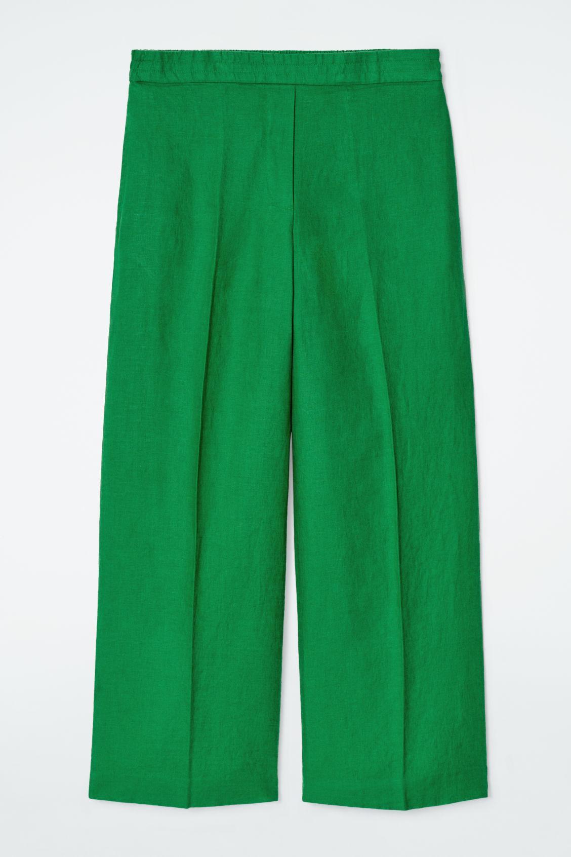 STRAIGHT-LEG TAILORED LINEN PANTS Product Image