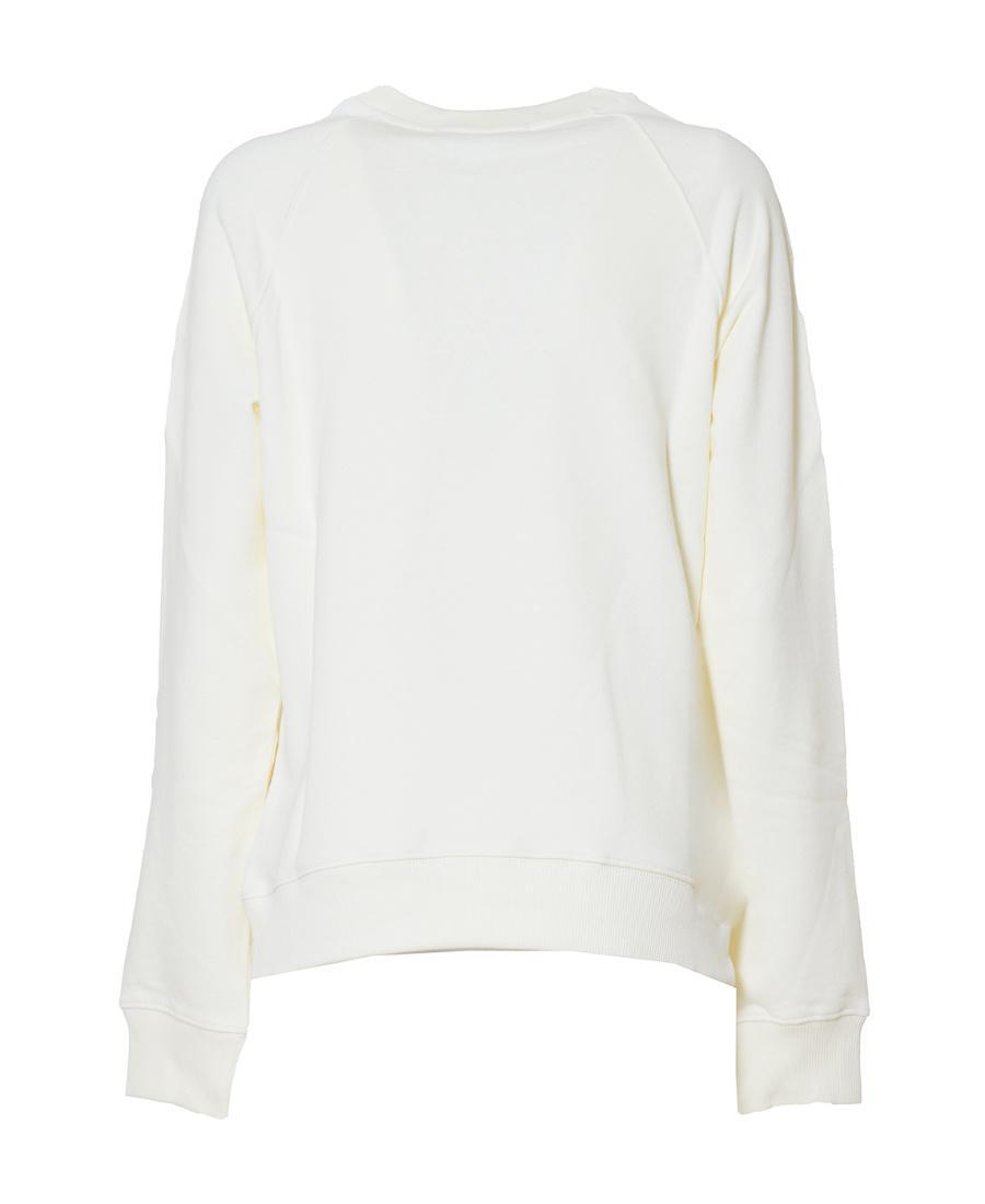MSGM Logo Printed Crewneck Sweatshirt In Avorio Product Image