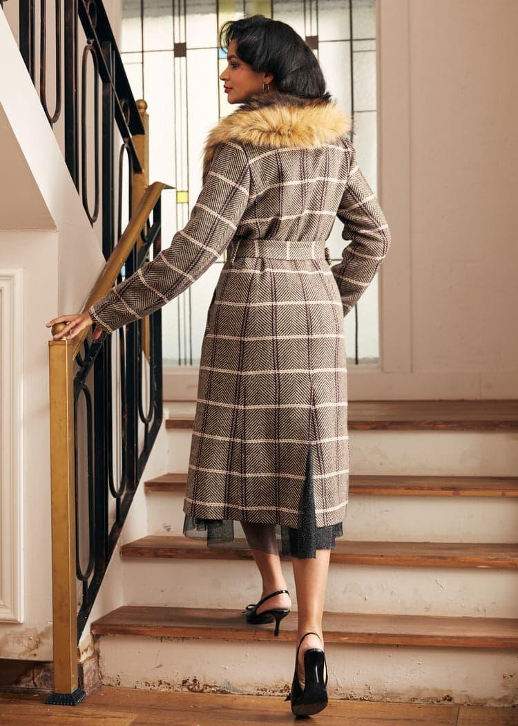 Elegance Reimagined Fur Trim Coat Product Image