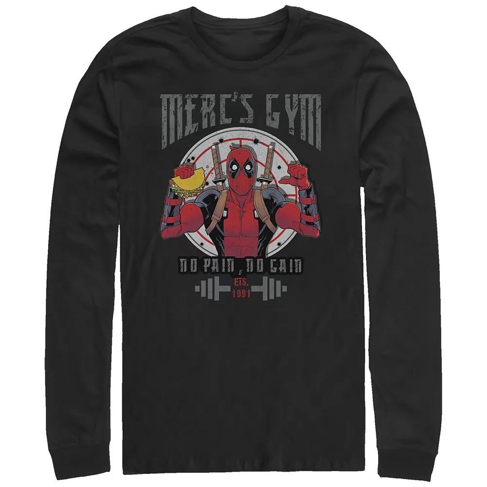 Big & Tall Marvel Deadpool Merc's Gym Long Sleeve Graphic Tee, Men's, Size: 4XB, Black Product Image