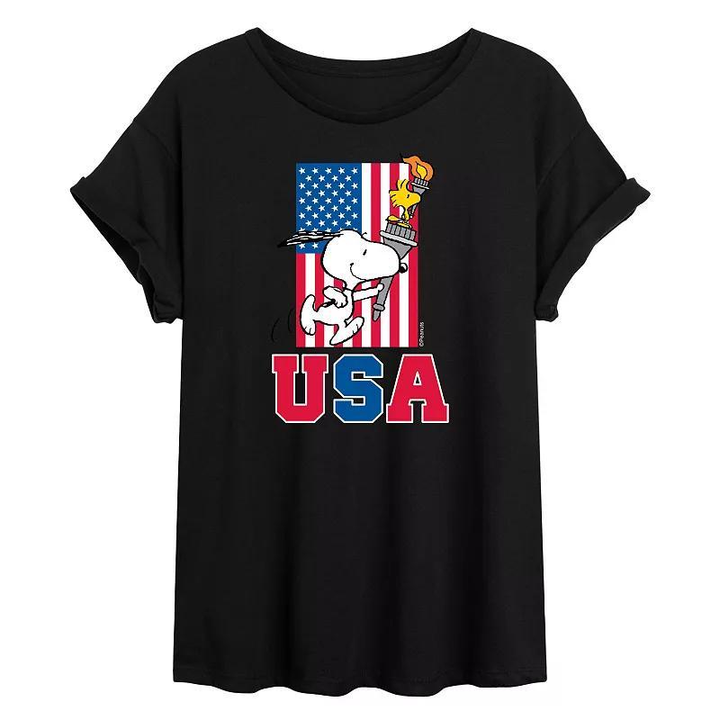 Juniors Barbie Tie Dye Logo Oversized Tee, Girls Product Image