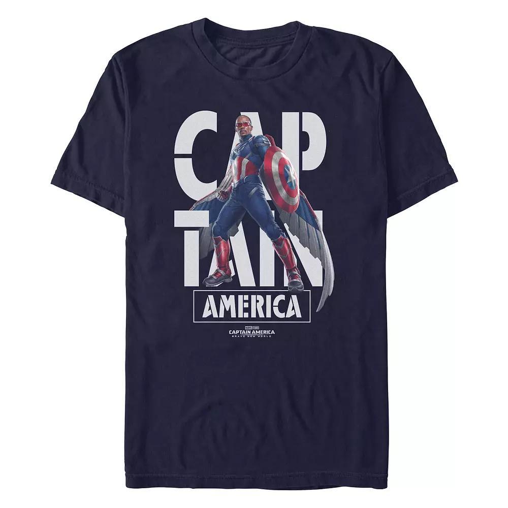 Men's Marvel Captain America Brave New World Wingsuit Poster Graphic Tee, Size: Medium, Blue Product Image