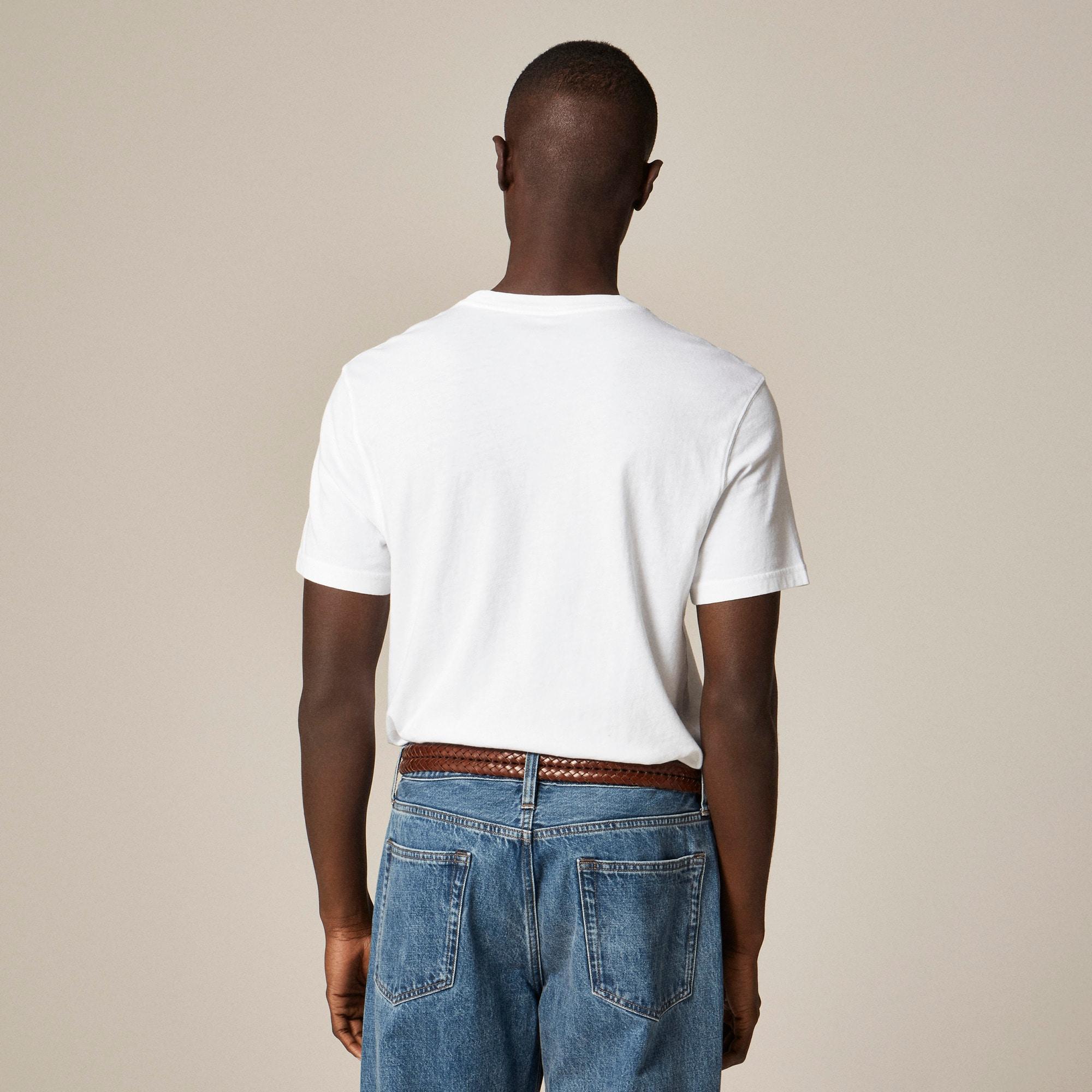 Vintage-wash cotton pocket T-shirt Product Image