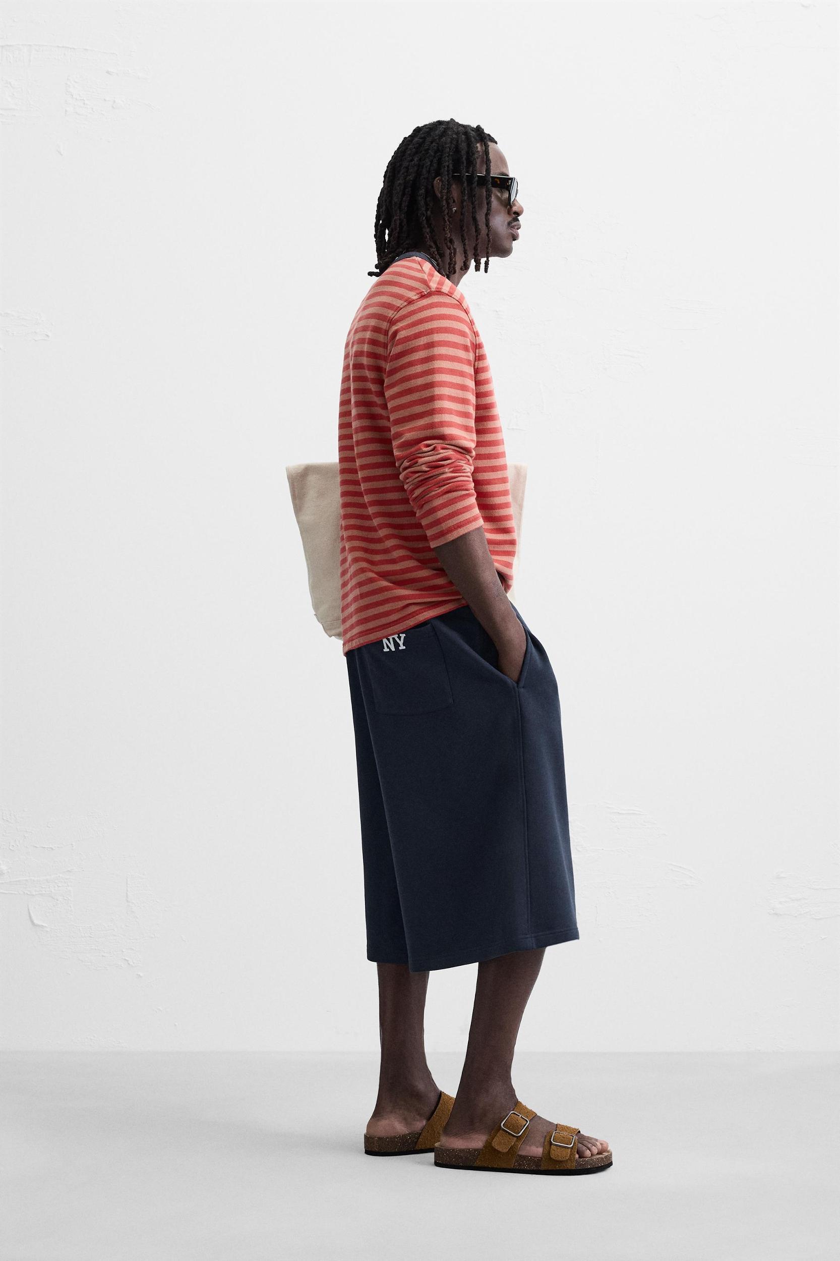 EMBROIDERED OVERSIZED FIT JOGGER SHORTS Product Image