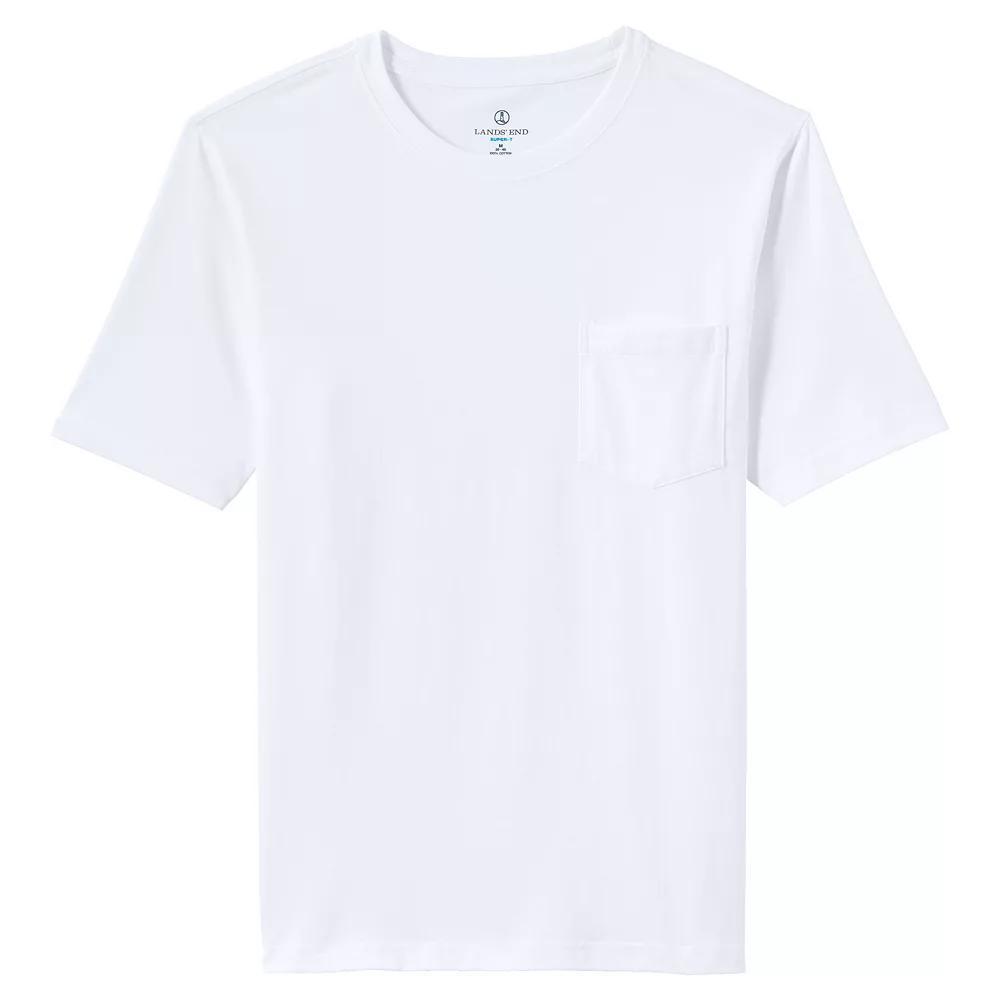 Big & Tall Lands' End Super Pocket Tee, Men's, Size: Large Tall, Gray Grey Product Image