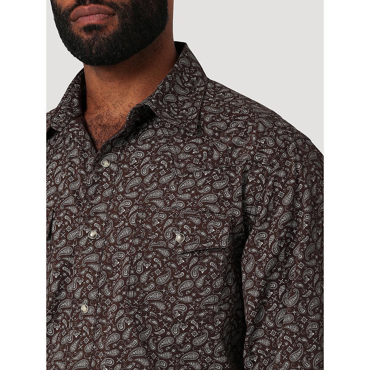 Men's Wrangler Retro Premium Western Snap Print Shirt Paisley Product Image