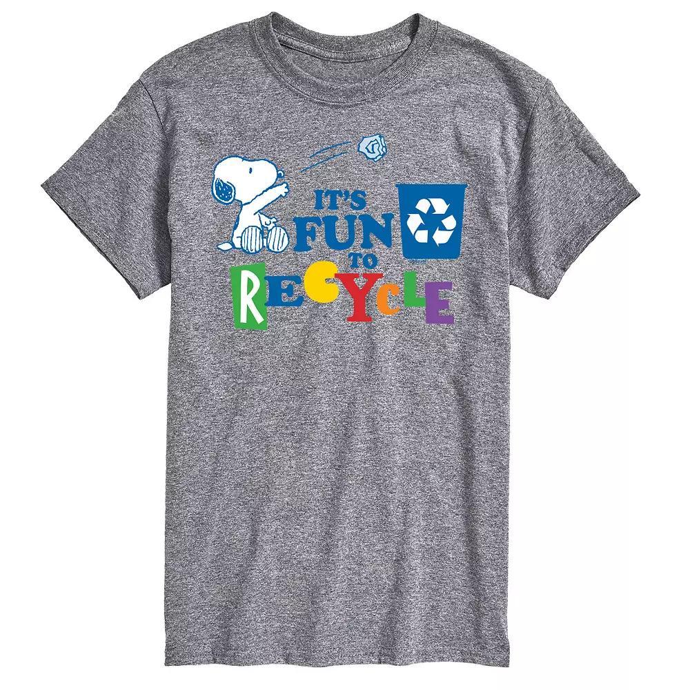 Men's Peanuts Its Fun To Recycle Tee, Size: Large, Gray Product Image
