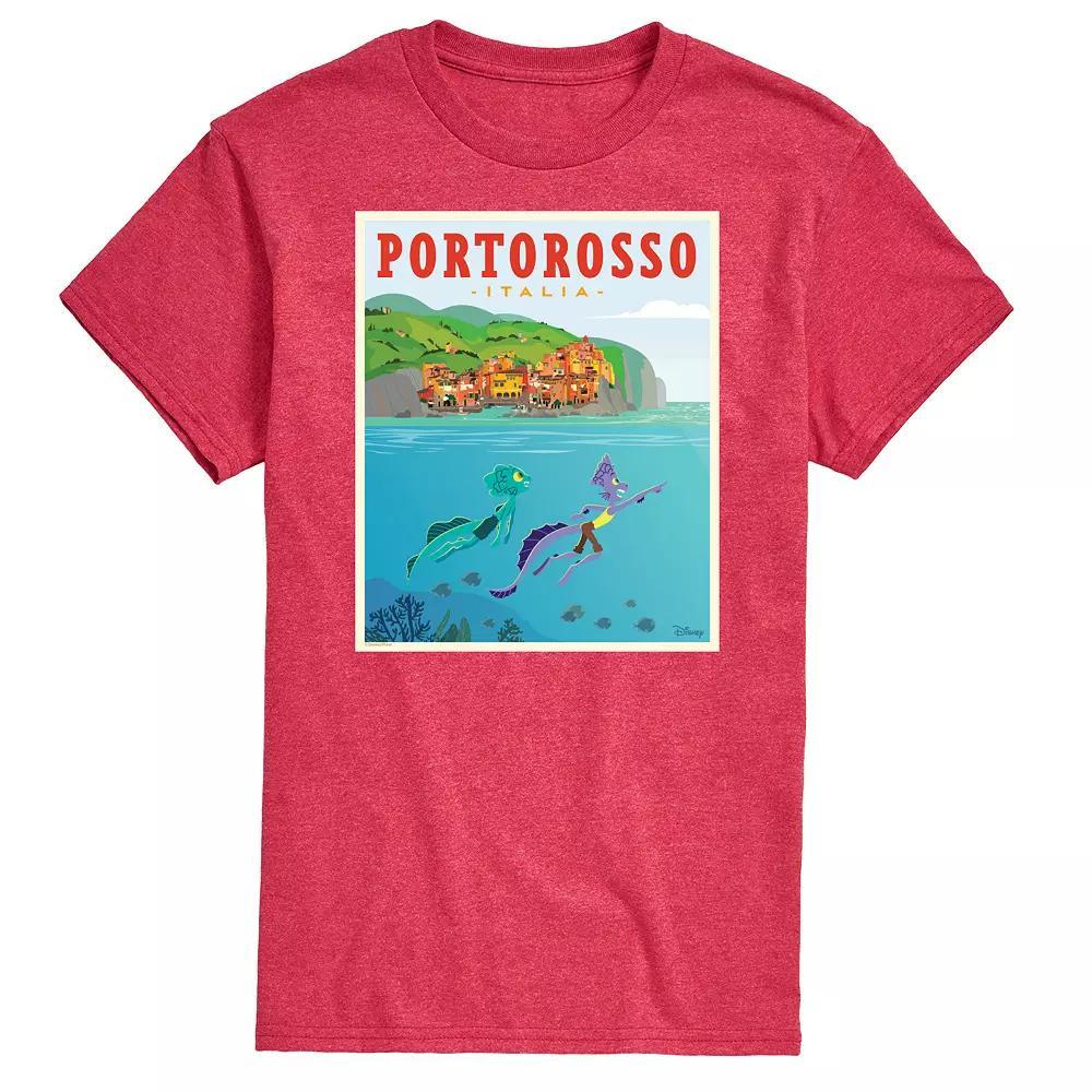 Disney / Pixars Luca Big & Tall Italy Postcard Graphic Tee, Mens Heather Grey Product Image