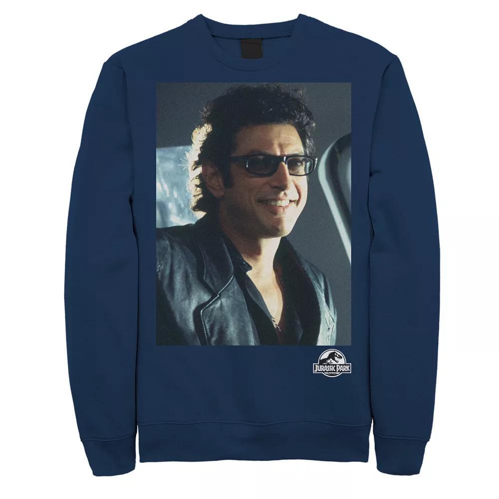 Men's Jurassic Park Goldblum Sly Smile Sweatshirt, Size: XL, Blue Product Image
