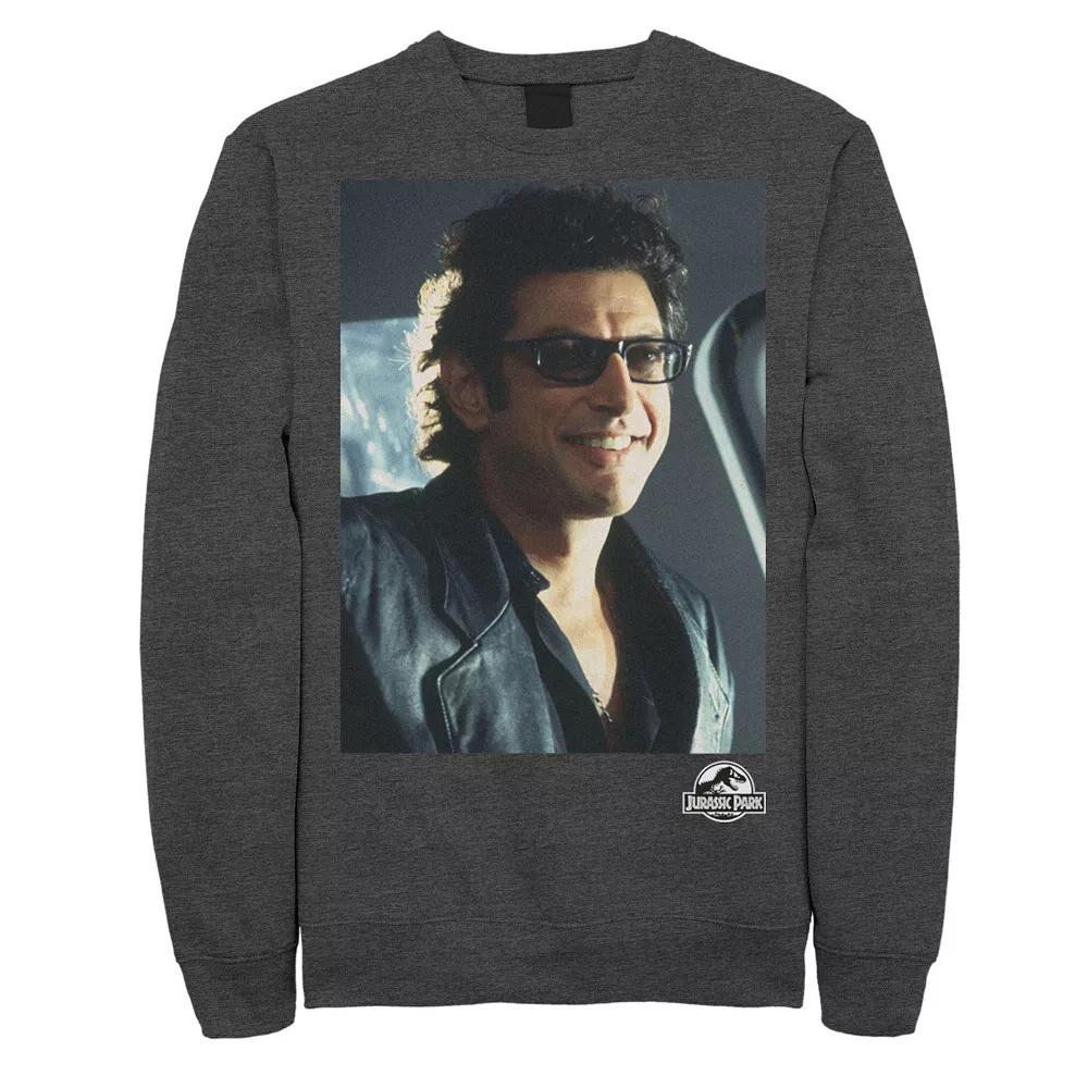 Men's Jurassic Park Goldblum Sly Smile Sweatshirt, Size: Small, Grey Heather Product Image
