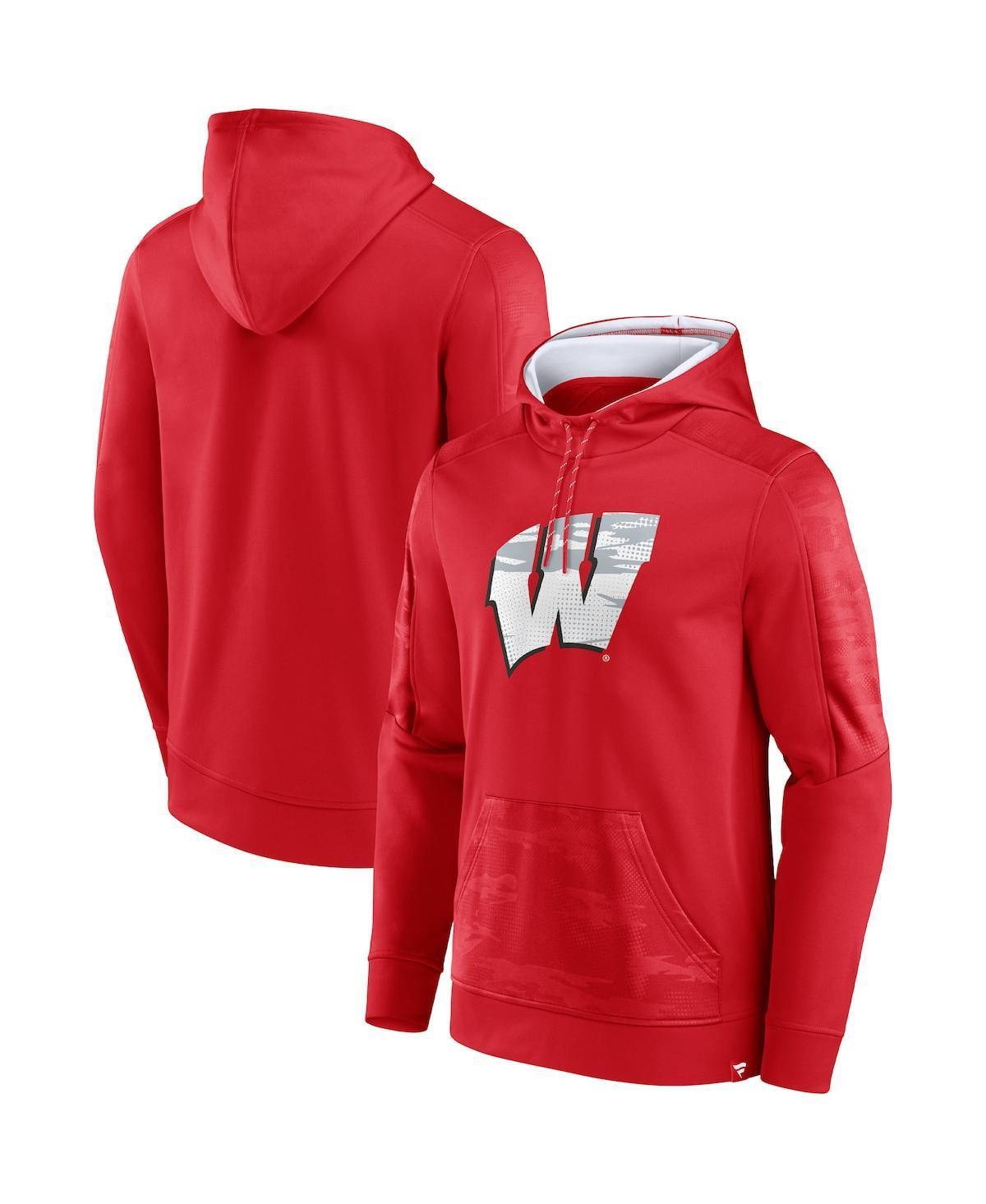 Men's Fanatics Branded Red Wisconsin Badgers On The Ball Pullover Hoodie, Size: 2XL Product Image