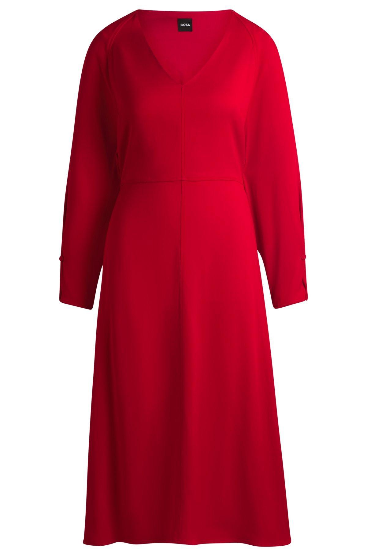 V-neck dress with button cuffs Product Image