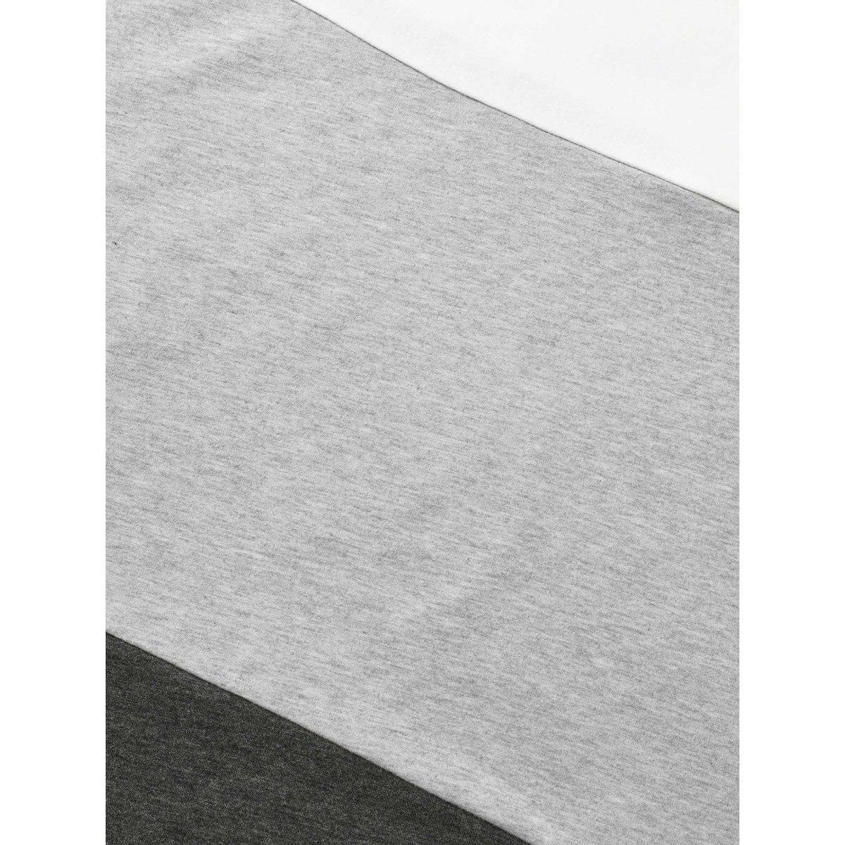 Plus Size Crew Neck Colorblock Contrast Sweatshirt Women DimGray Casual Contrast Round Neck Everyday Sweatshirts BloomChic 30/6X Product Image