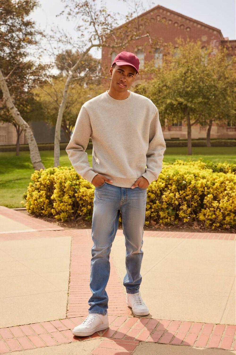 Cotton-Blend Crew Neck Pullover | Forever 21 Product Image