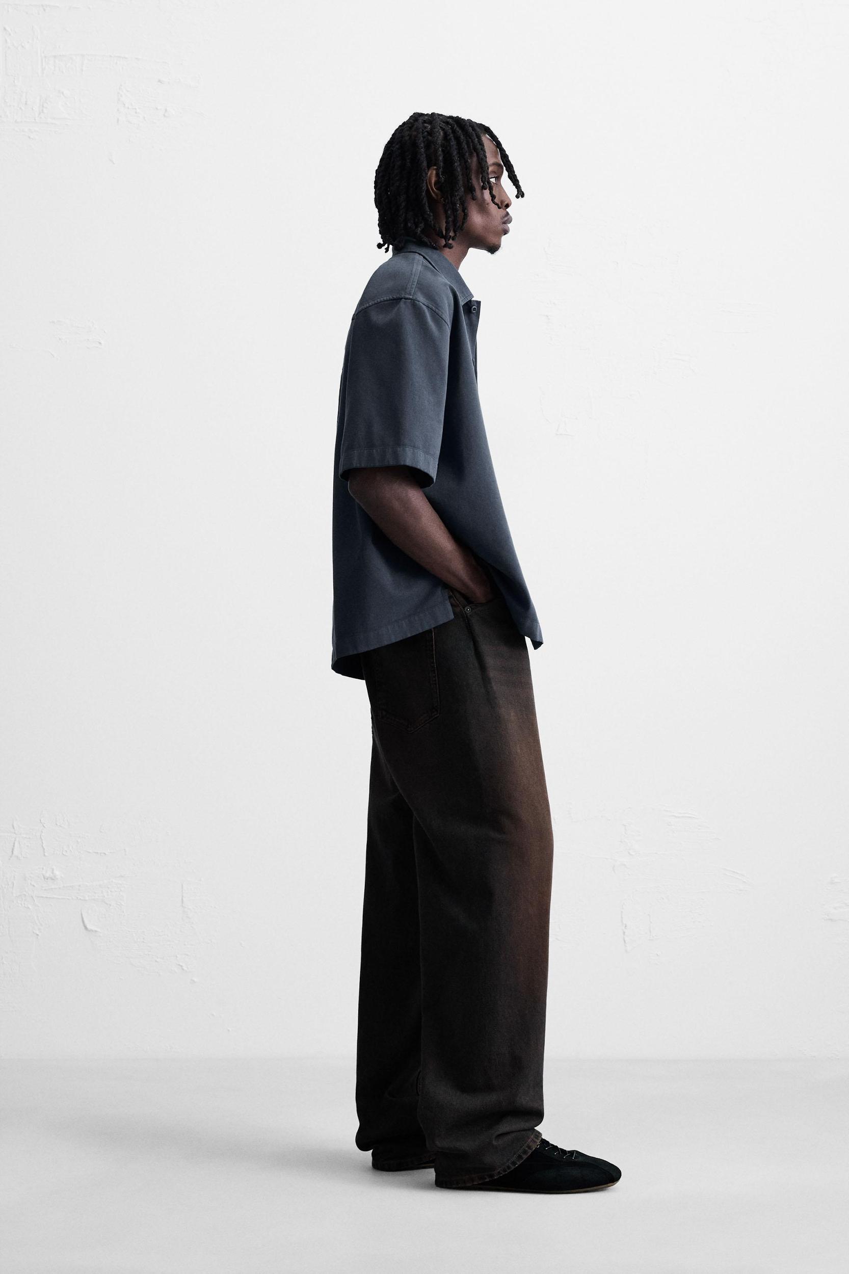 EMBROIDERED TEXTURED OVERSHIRT Product Image