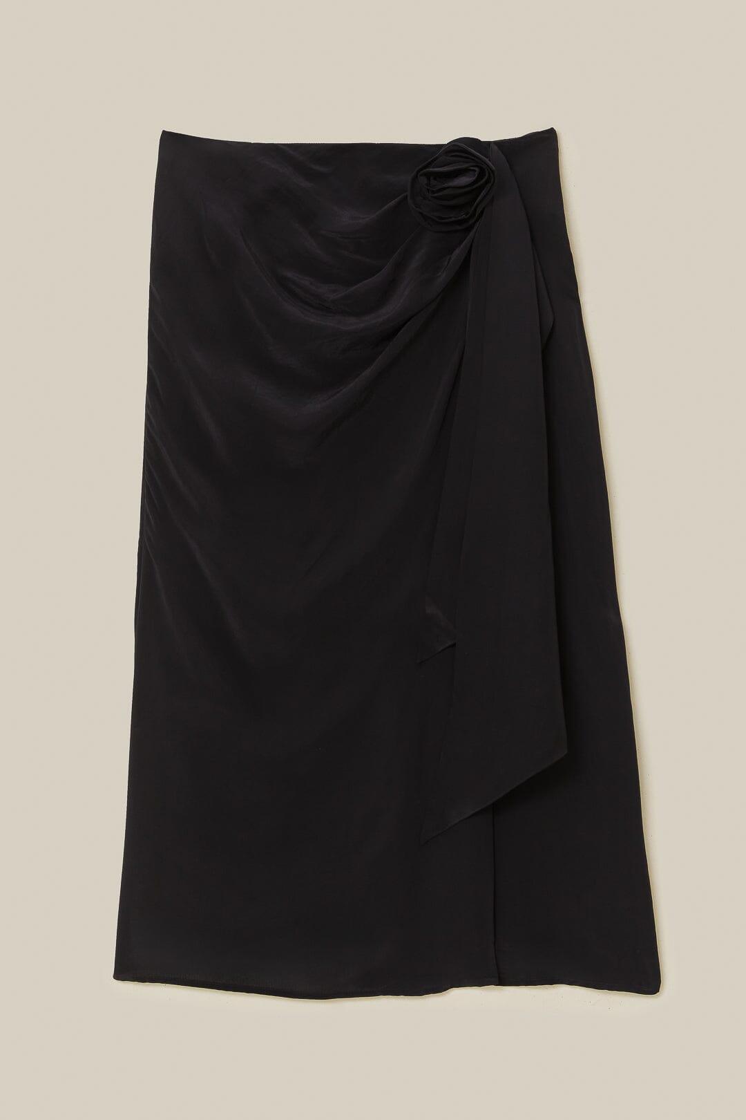 Black Midi Skirt, BLACK / XS Product Image