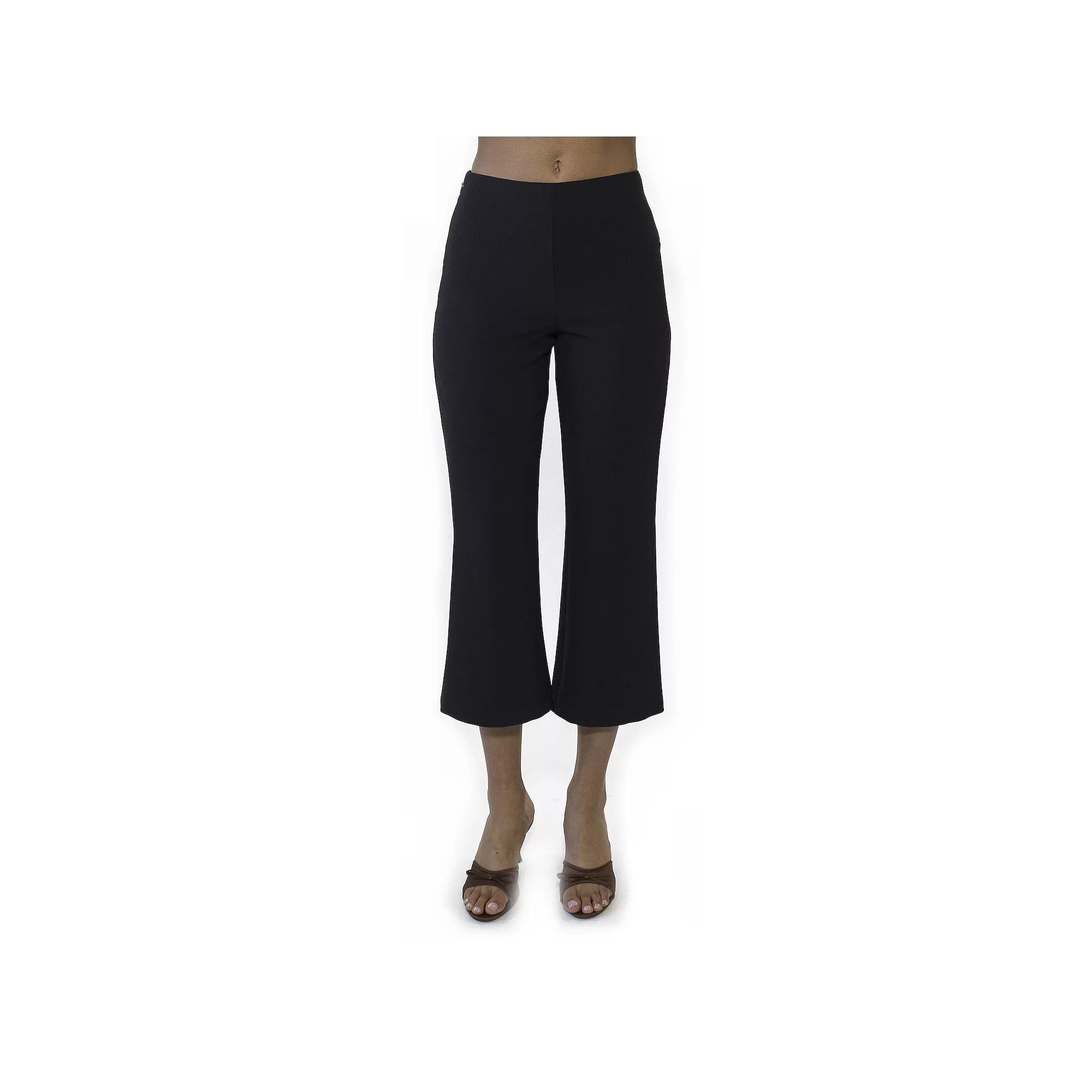 Women's ALEXIA ADMOR Quinn Flared Cropped Capri Pants, Size: 10, Black Product Image