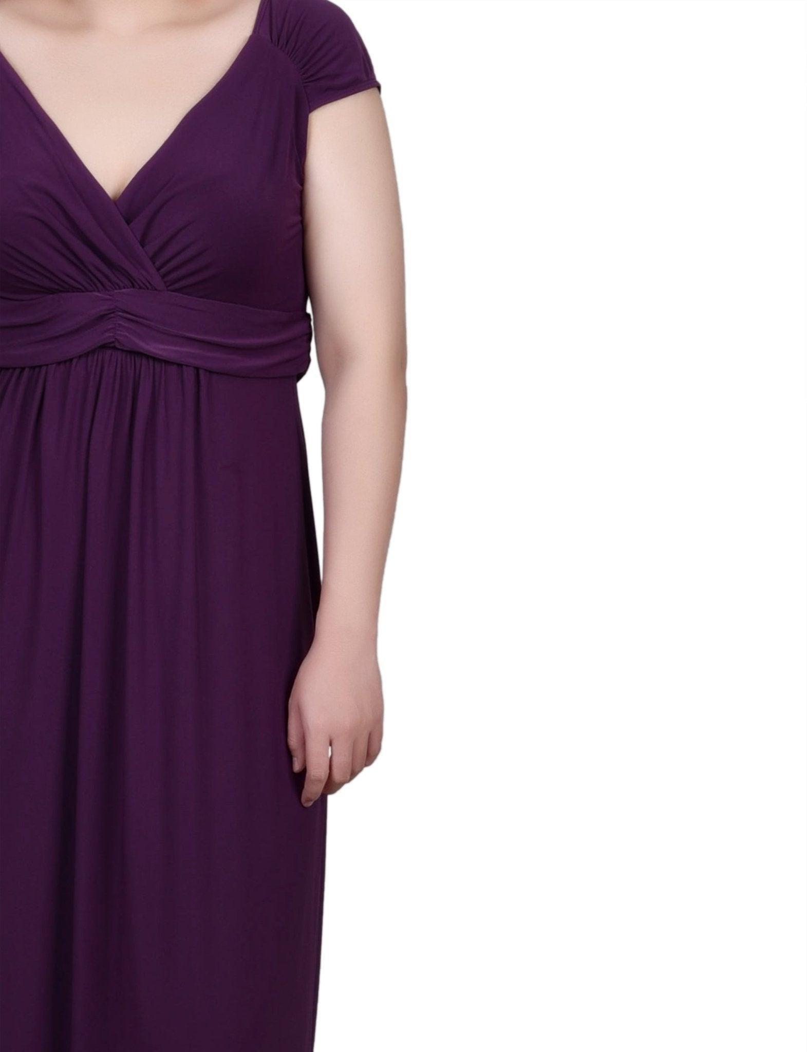 Ruched Empire-Waist Maxi Dress - Petite Product Image