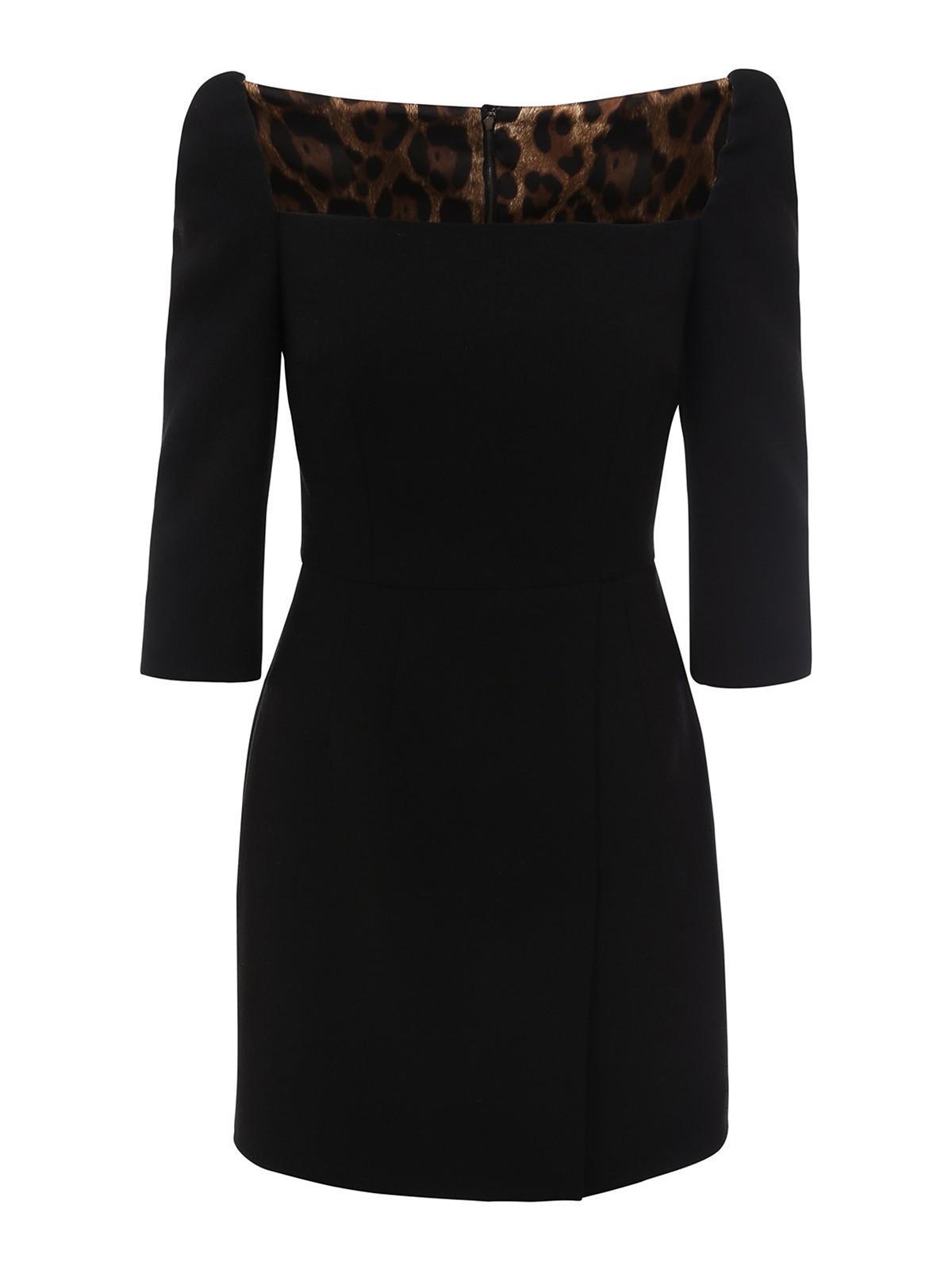 DOLCE & GABBANA Wool Blend Short Dress In Black Product Image