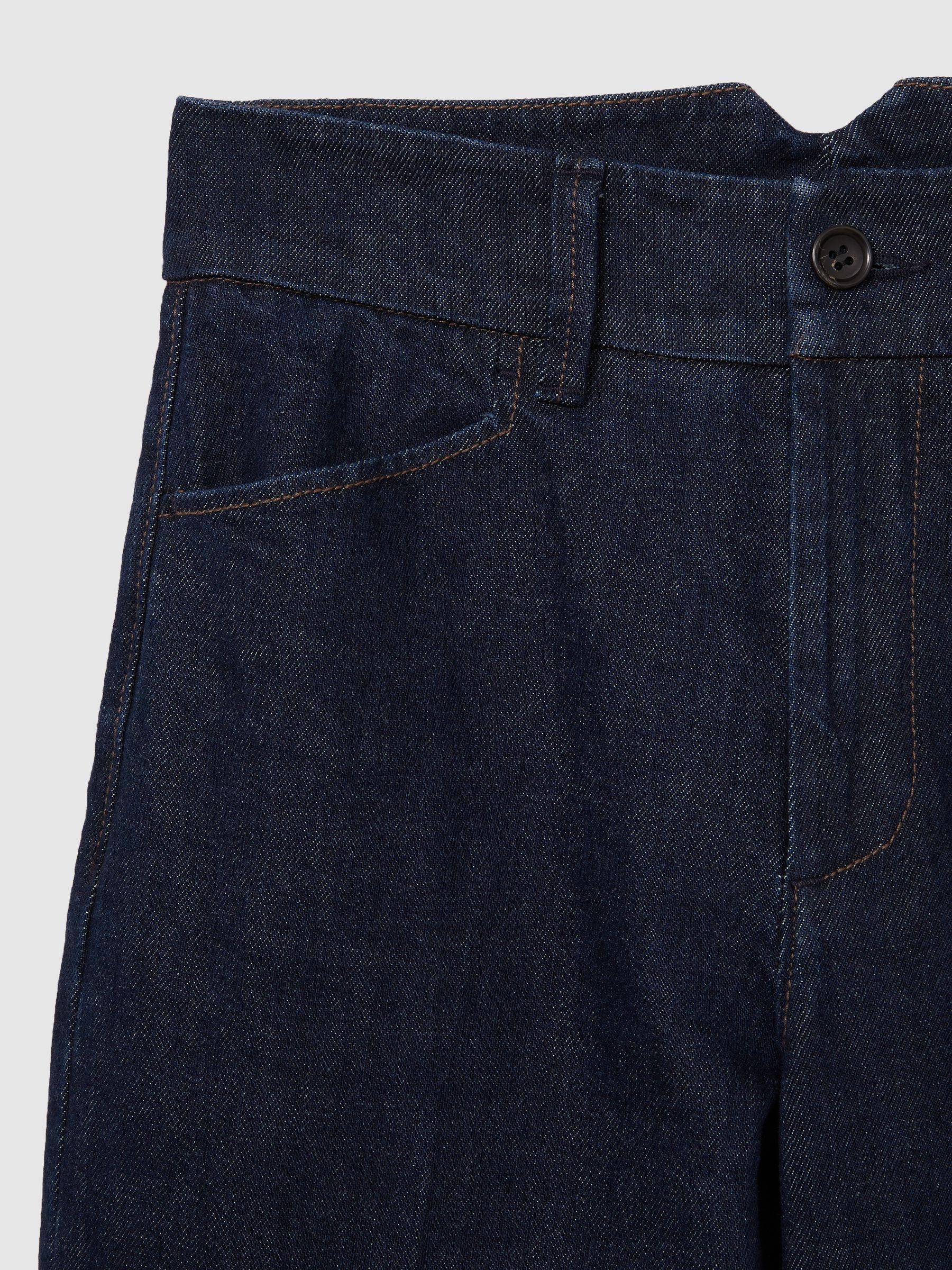 Paige Petite Wide-Leg Jeans in Dark Edinburgh Blue Product Image