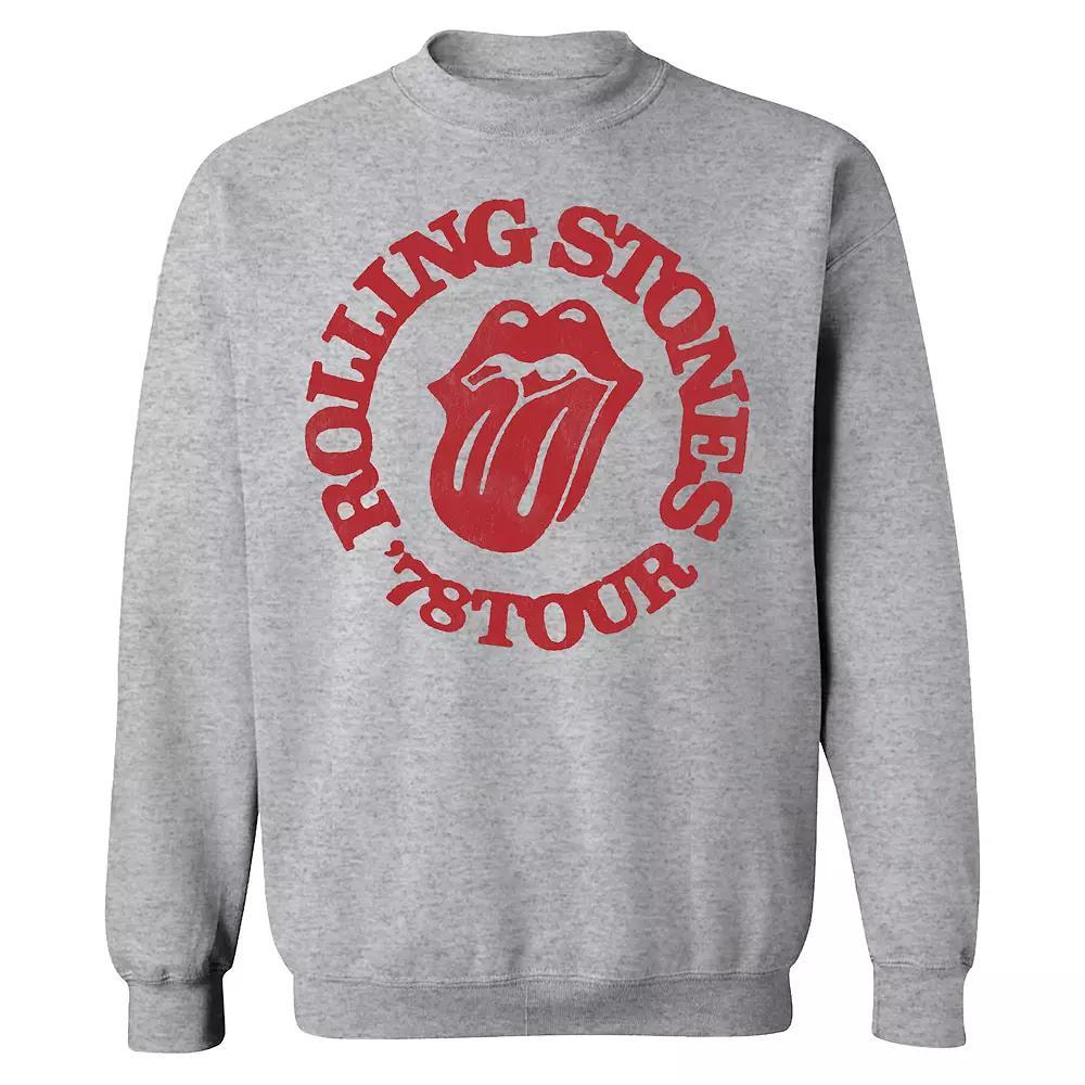 Men's Rolling Stones 78 Tour Circle Sweatshirt, Size: Small, Sport Gray Product Image
