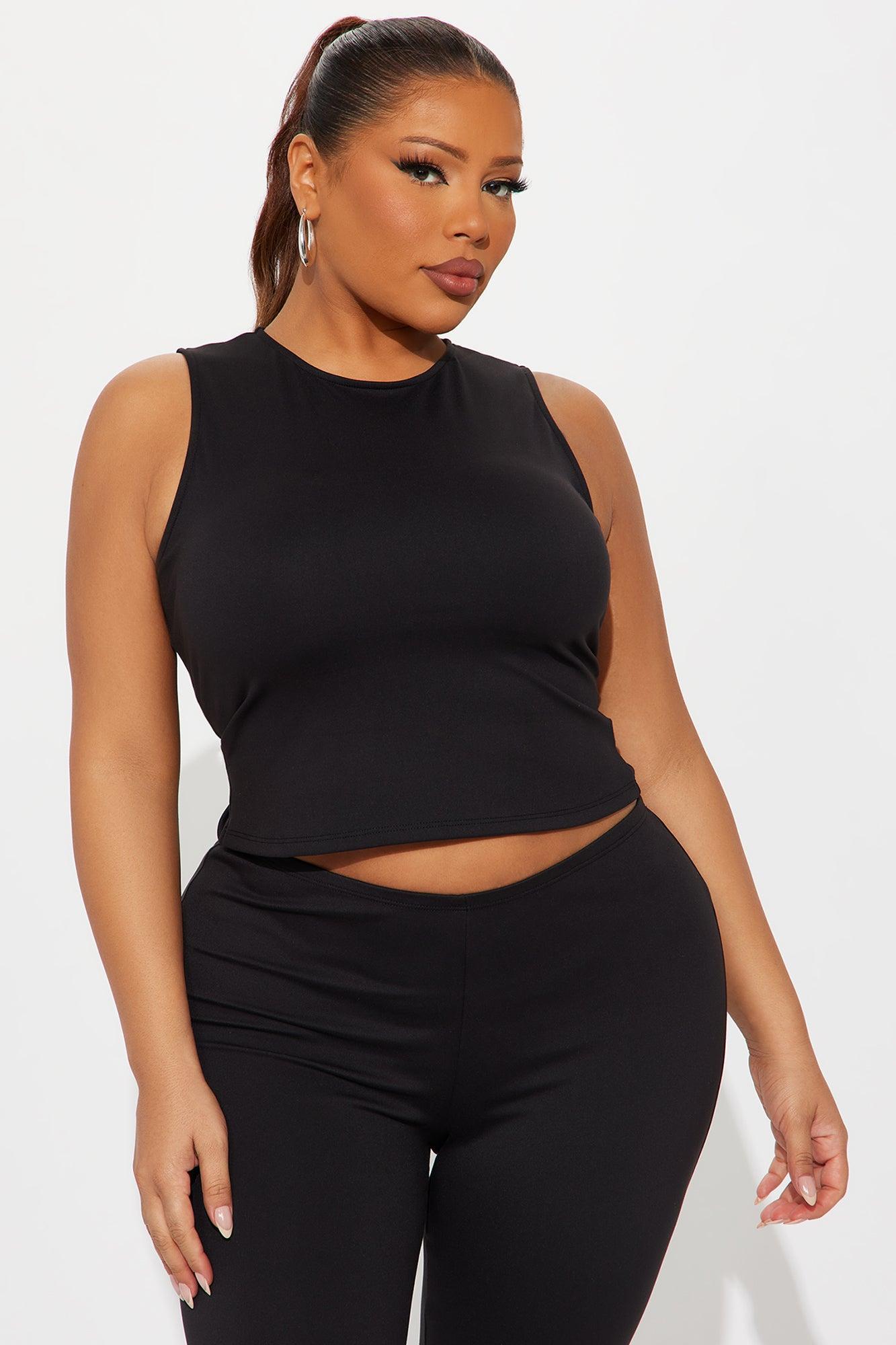 All Day Sleek Matte Tricot Capri Set - Black Product Image