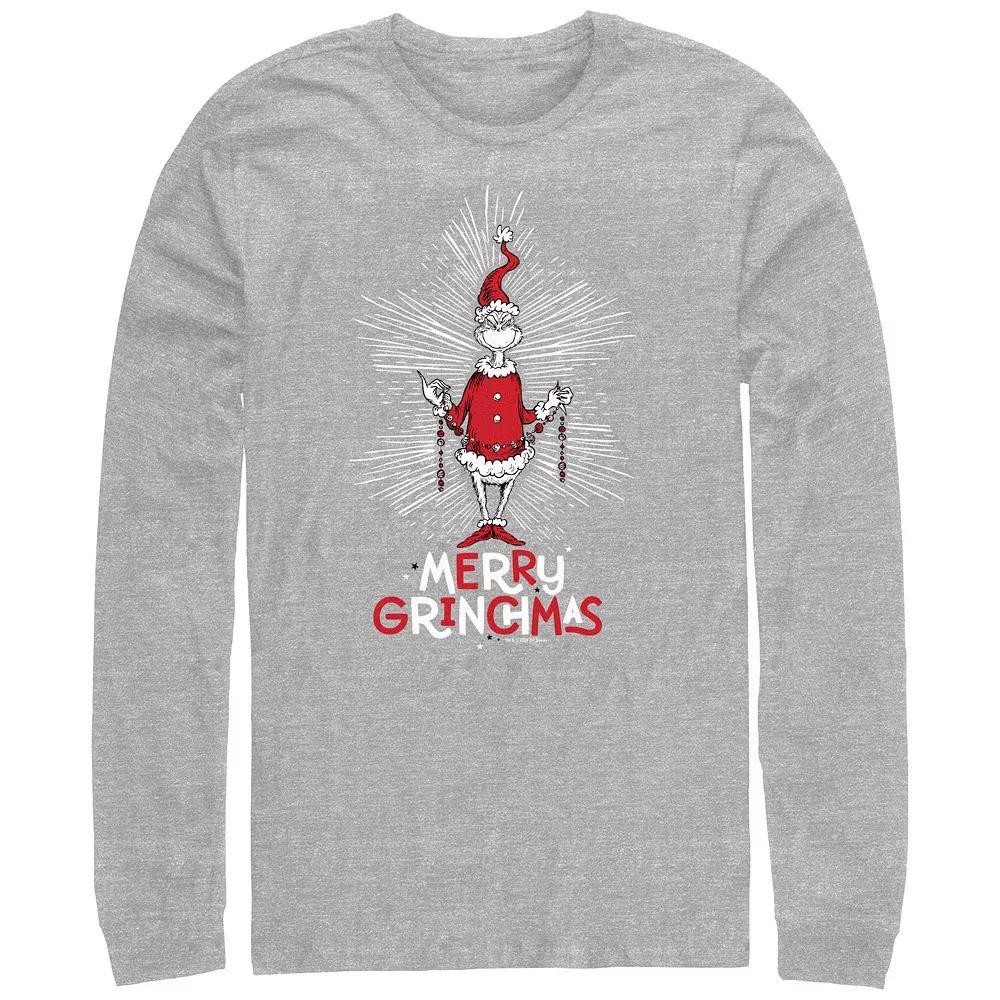 Big & Tall Dr. Seuss Merry Grinchmas Long Sleeve Graphic Tee, Men's, Size: Large, Athletic Grey Product Image
