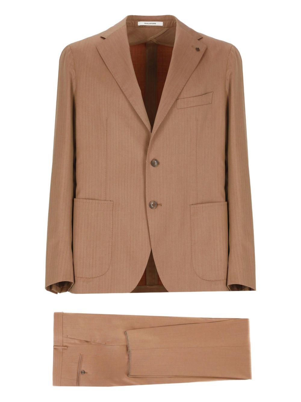 herringbone patch-pockets suit Product Image
