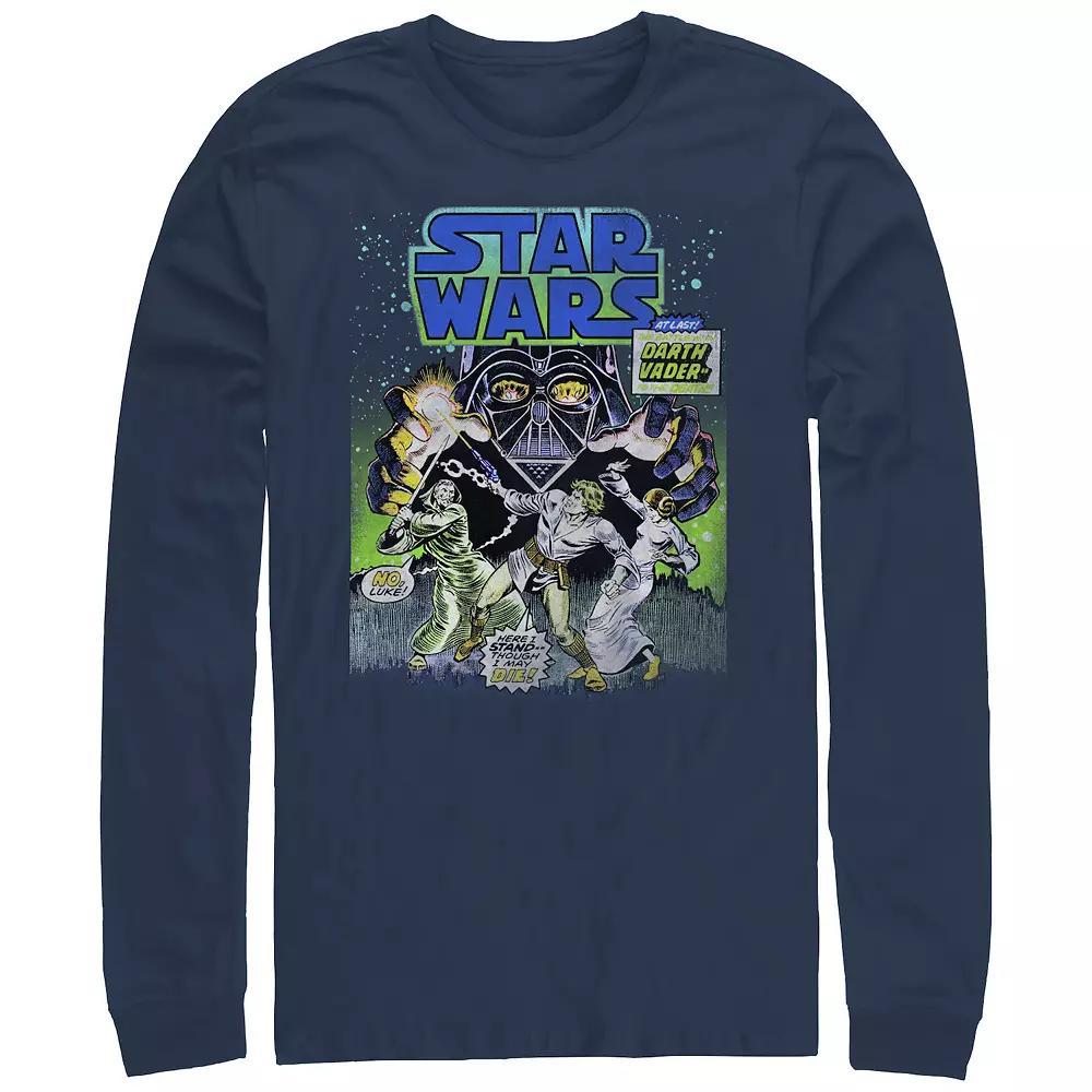 Men's Star Wars Darth Vader Attack Comic Book Cover Graphic Tee, Size: Small, Blue Product Image