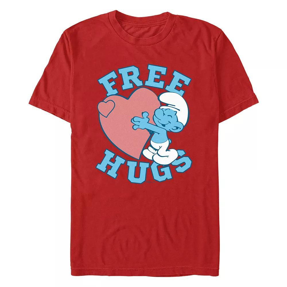 Men's Smurfs Free Hugs Graphic Tee, Size: Large, Red Product Image