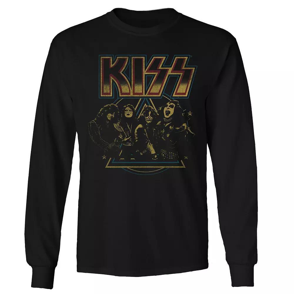 Men's Kiss Vintage Long Sleeve Tee, Size: XL, Black Product Image