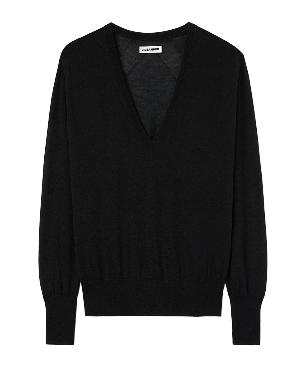 JIL SANDER V-neck Cashmere Top In Black Product Image