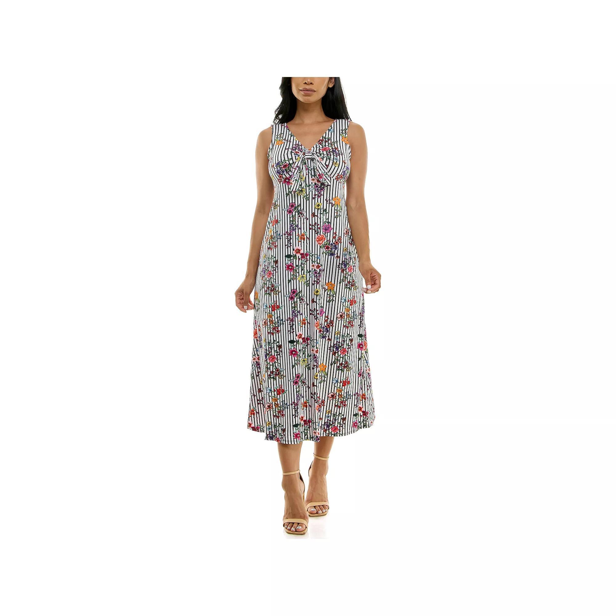 Womens Nina Leonard Tie Front Maxi Dress Product Image