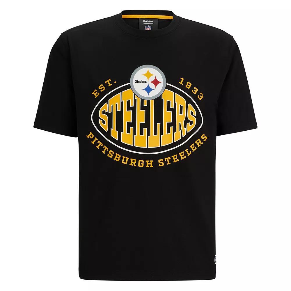 Men's BOSS X NFL  Black Pittsburgh Steelers Trap T-Shirt, Size: Medium Product Image
