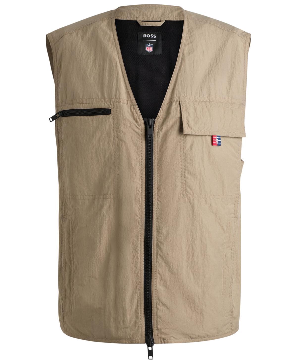 HUGO BOSS Boss X Nfl Water-repellent Gilet In Nfl Brown Product Image
