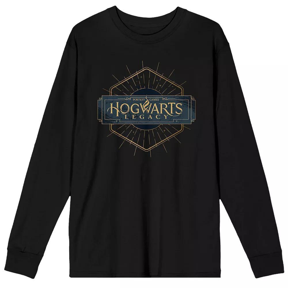 Men's Hogwarts Legacy Hexagon Logo Long Sleeve Tee, Size: XXL, Black Product Image