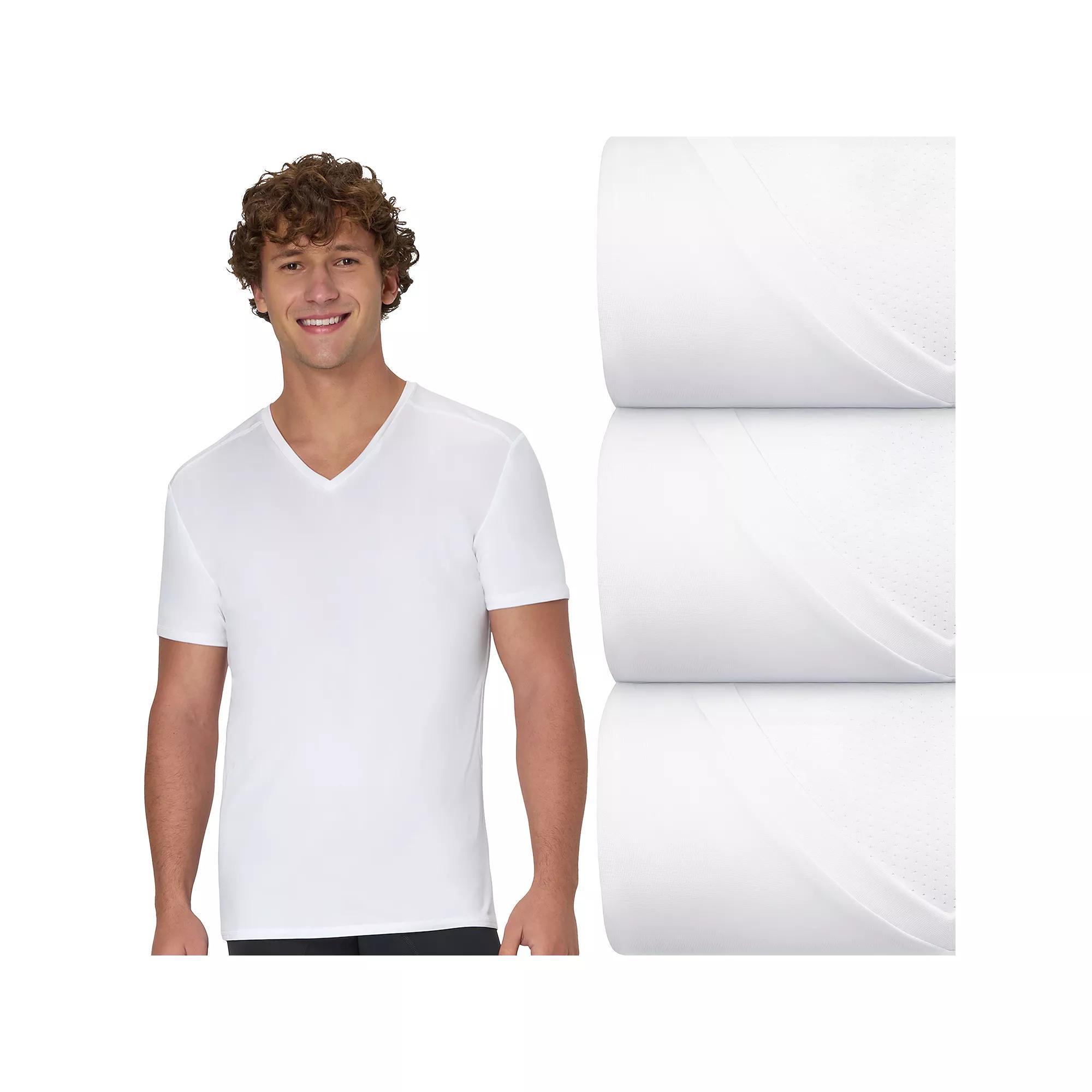 Men's Hanes Moves Ultimate® 3-Pack X-Temp Breathable V-Neck Undershirt, Size: Medium, White Product Image