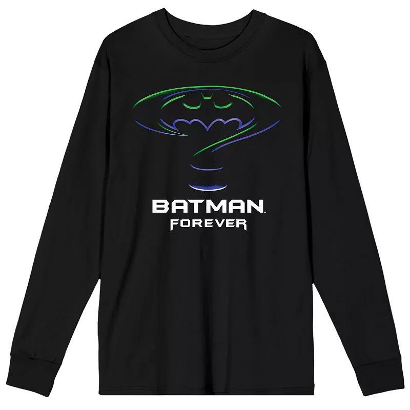 Men's Batman Forever Movie Logo Long Sleeve Tee, Size: Large, Black Product Image