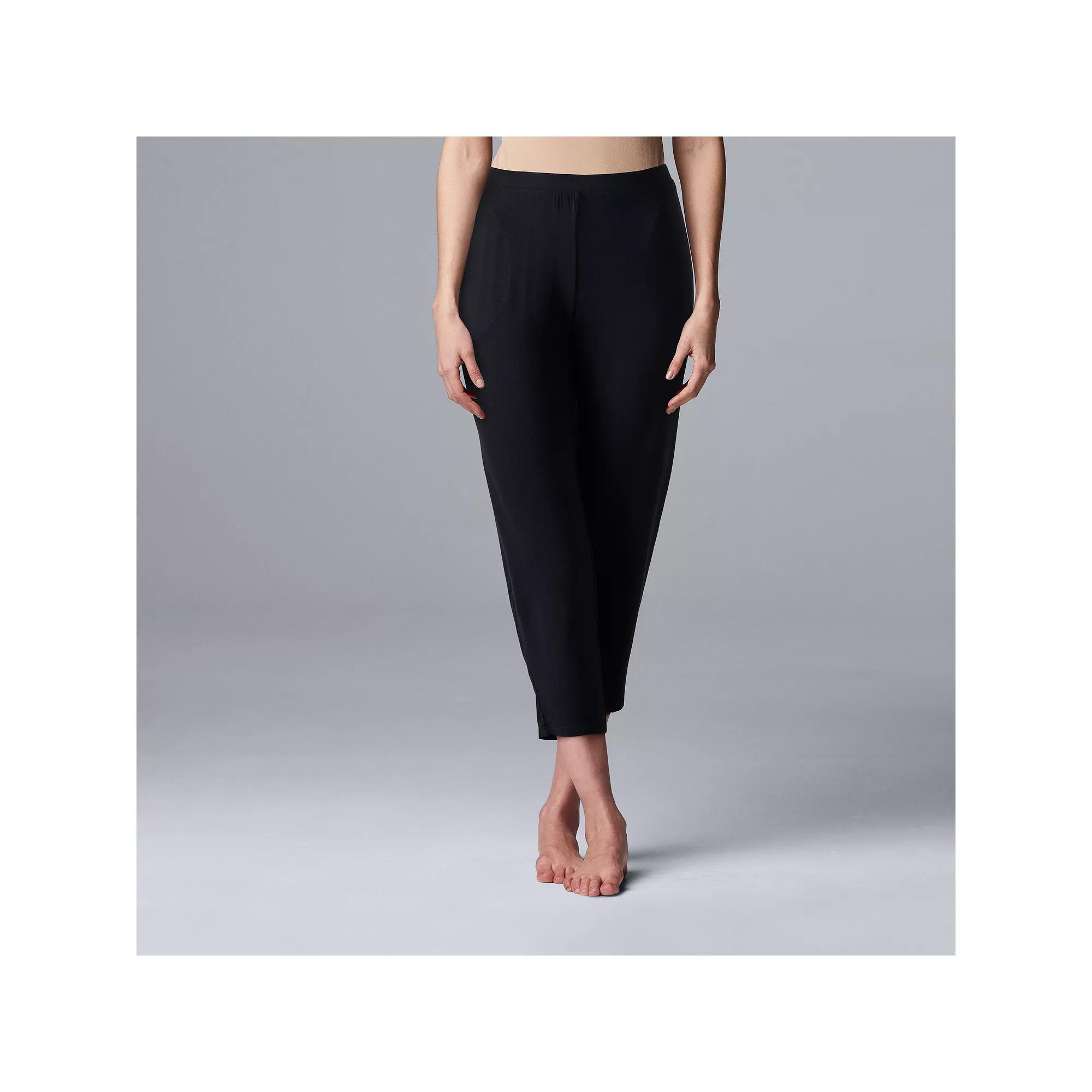 Women's Simply Vera Vera Wang Basic Luxury Pajama Capri Pants, Size: Large, Blue Product Image